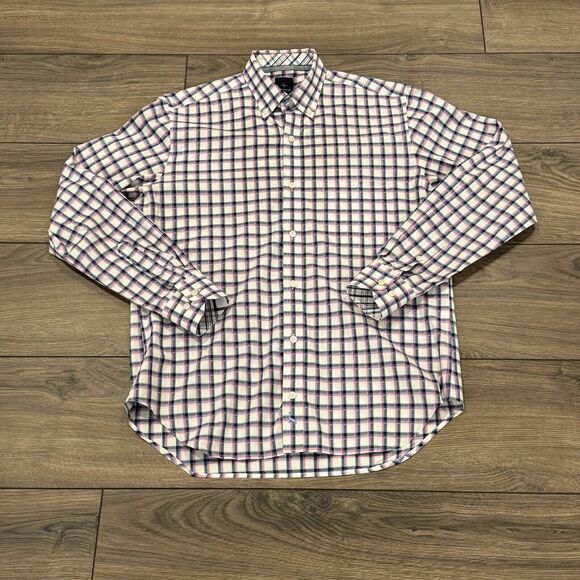Tailorbyrd Button Down Shirt Men's Size Medium Pink Blue Long Sleeve - Picture 1 of 7